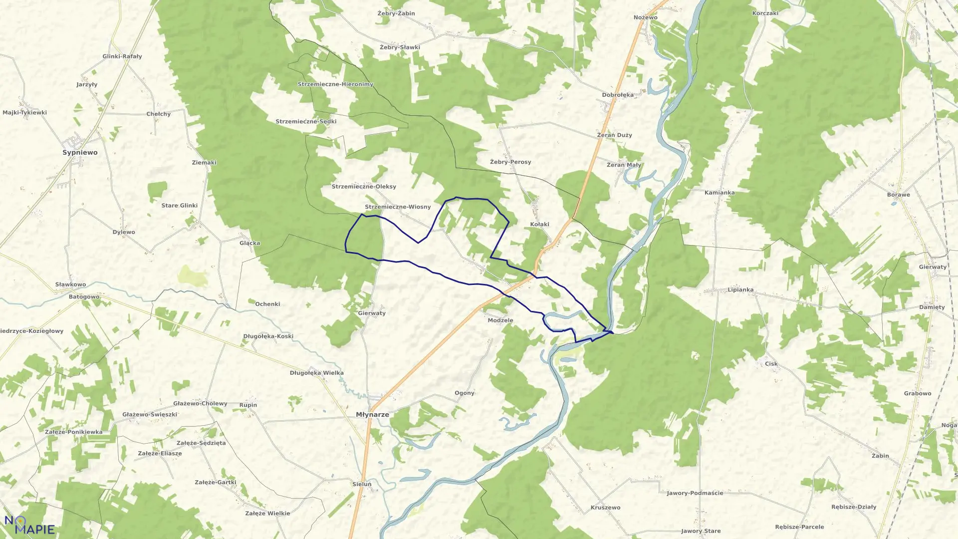 Mapa obrębu SADYKIERZ w gminie Młynarze